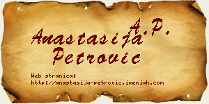 Anastasija Petrović vizit kartica